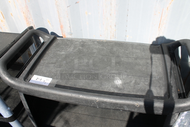 Black Poly 3 Tier Cart w/ Push Handles on Commercial Casters. - Image 2 of 4