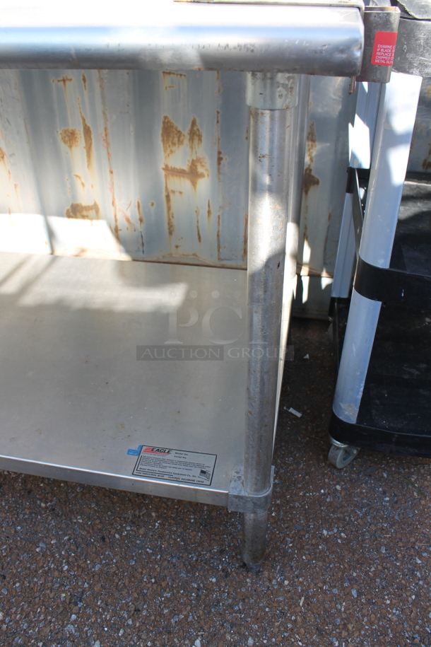 Eagle Stainless Steel Commercial Table w/ Back Splash, Commercial Can Opener Mount and Under Shelf. - Image 4 of 5