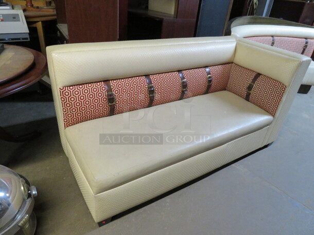 One AWESOME Beige Color Cushioned Booth With Back And Left Side 72X32X32 - Image 2 of 6