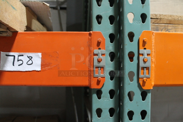 ALL ONE MONEY! Lot of Orange and Green Metal Pallet Racking. Does Not Include Contents. BUYER MUST REMOVE. - Image 2 of 4