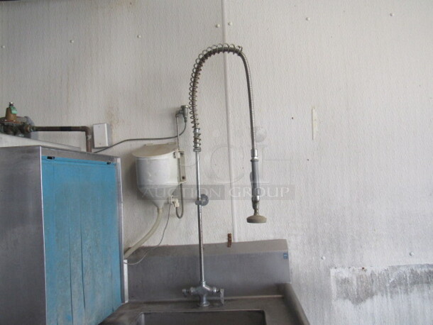 One Dirty Side Dish Table With Sink And Hose Sprayer. 36X30X46 - Image 2 of 2