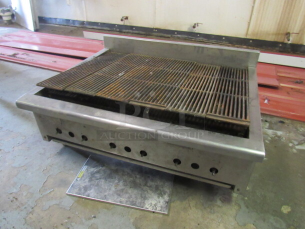 One Natural Gas  Charbroiler. No KNOBS. 36X29X18 - Image 1 of 2