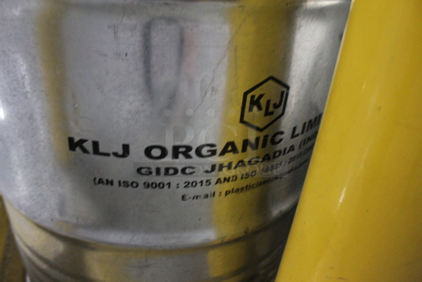 ALL ONE MONEY! Lot of 5 Metal Barrels; WD Zinc, Blue Magic Catalyst, MC Catalyst. BUYER MUST REMOVE. - Image 6 of 12