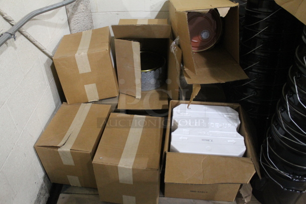 ALL ONE MONEY! PALLET LOT of Metal Buckets and Poly Lids. BUYER MUST REMOVE. - Image 1 of 4