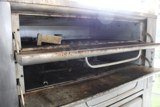 2 Blodgett Model 981 Stainless Commercial Natural Gas Powered Double Deck Pizza Oven on Metal Legs. 50,000 BTU. 60x40x66.5. 2 Times Your Bid! - Image 3 of 6