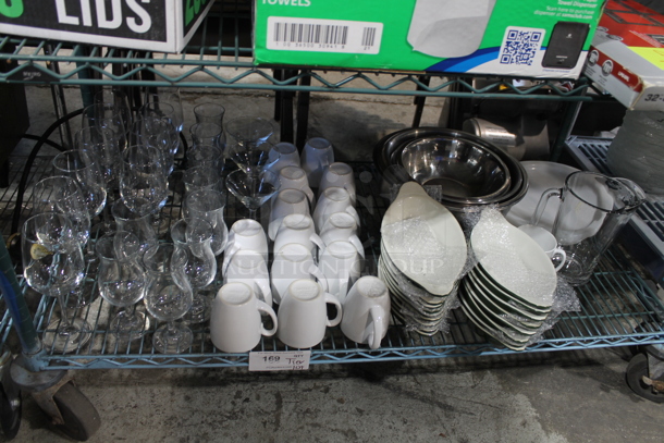 ALL ONE MONEY! Tier Lot of Various Items Including Glasses, Mugs and Dishes - Item #1098160