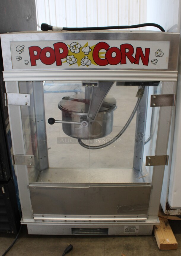 Gold Medal Model 2001ST Metal Commercial Countertop Popcorn Machine Merchandiser. 120 Volts, 1 Phase. 28x20x40. Cannot Test Due To Plug Style