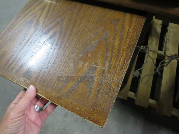One Beautiful Solid Oak Roll Top Desk With 9 Drawers. 36X61X51. Small Crack. See Pics. - Image 3 of 5