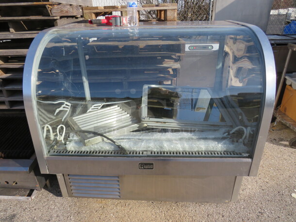 One Randell Curved Glass Refrigerated Display Case. Model# 4149SCA. 115 Volt. 49X34X46