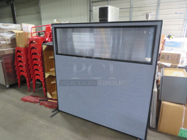 One 60X60 Cubicle/Office Divider With Window. - Image 1 of 1