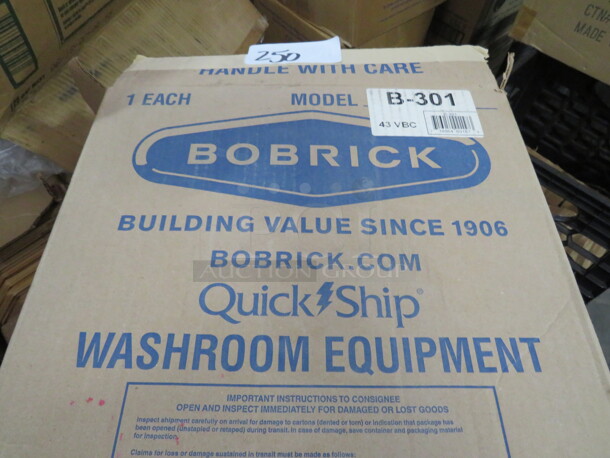 One NEW Bobrick Stainless Steel Toilet Seat Cover Dispenser. #B-301.  - Image 2 of 2