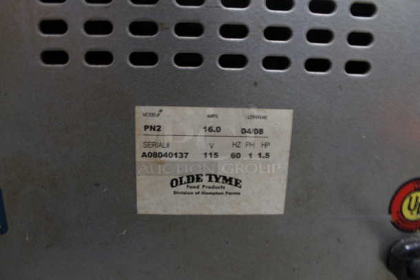 Olde Tyme PN2 Stainless Steel Commercial Countertop Single Hopper Peanut Butter Mill Nut Grinder. 115 Volts, 1 Phase. Cannot Test Due To Plug Style
 - Image 6 of 6