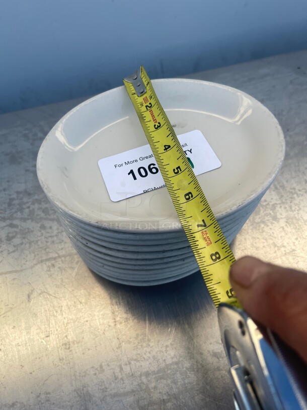 Tuxton ALA-104 Alaska 8 inch Bright White Wide Rim Rolled Edge China Plate NSF - Image 6 of 7