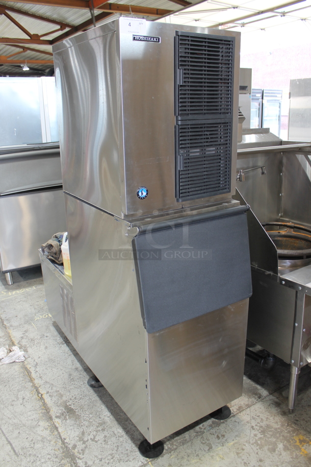 BRAND NEW! 2022 Hoshizaki KM-350MAJ Stainless Steel Commercial Ice Head on Commercial Ice Bin. 115 Volts, 1 Phase.  - Image 2 of 5