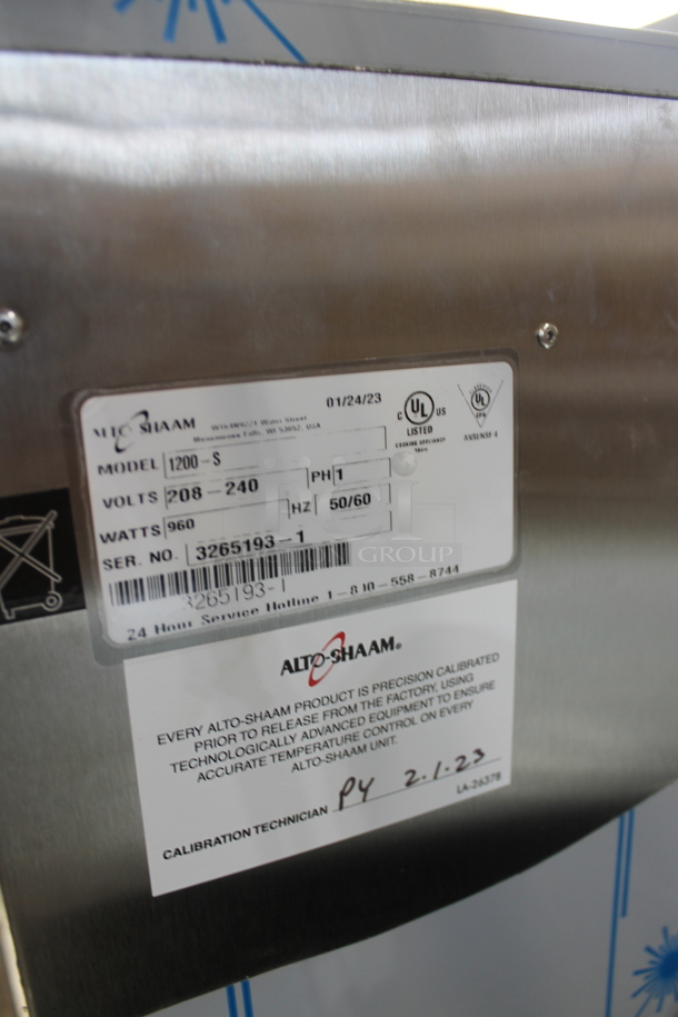 BRAND NEW! 2023 Alto Shaam 1200-S Stainless Steel Commercial Electric Powered Low Temperature Mobile Holding Cabinet / Dough Proofer on Commercial Casters. 208-240 Volts, 1 Phase.  - Image 6 of 6