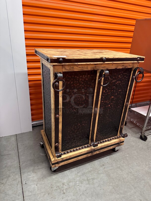 Beautiful! Wooden Hostess Station with Metal Studs  - Image 2 of 8