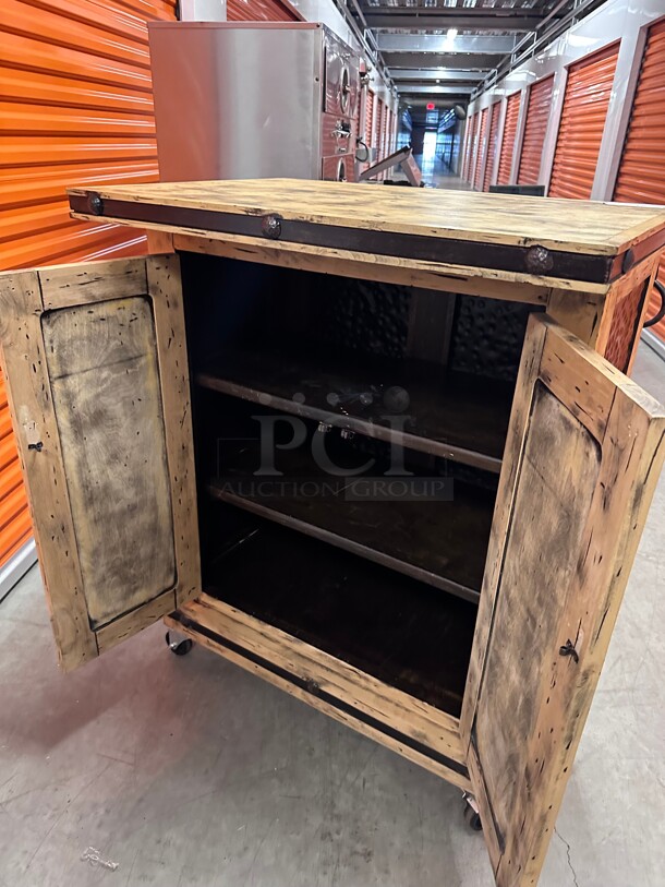 Beautiful! Wooden Hostess Station with Metal Studs  - Image 7 of 8