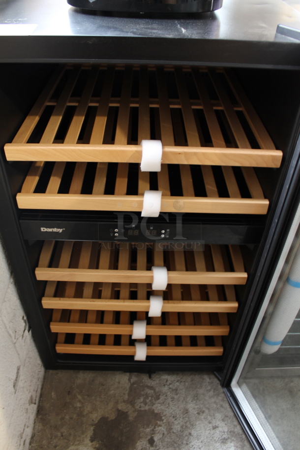 BRAND NEW SCRATCH AND DENT! Danby DWC113BLSDB 38 Bottle Freestanding Dual Zone Wine Cooler Merchandiser. 115 Volts, 1 Phase. Tested and Working!
 - Image 2 of 4
