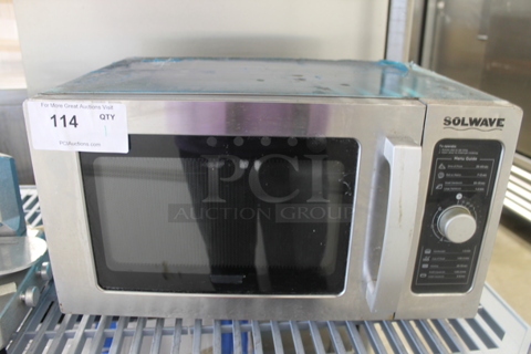 2017 Solwave 180MW1000D Stainless Steel Commercial Countertop Microwave Oven. 120 Volts, 1 Phase. 