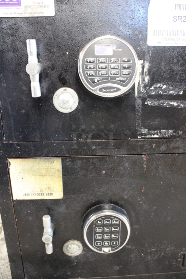 Corporate Safe Specialists Black Metal 2 Compartment Safe. Comes w/ 2 Combinations - Cannot Verify That The Combinations Are Accurate. 20x16x28 - Image 4 of 7