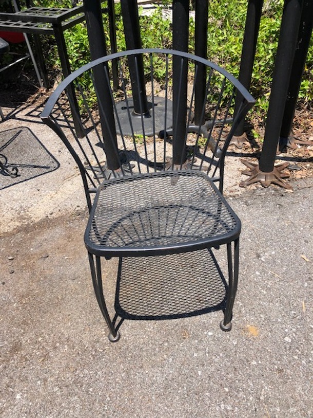 Black Metal Patio Chair. 2XBID - Image 1 of 1