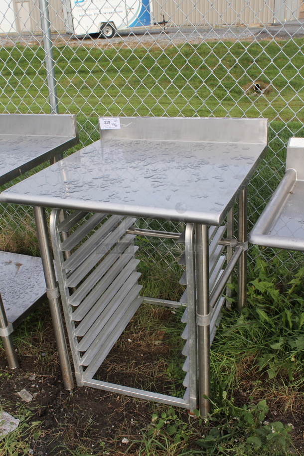Stainless Steel Commercial Table w/ Back Splash and Pan Rack. - Image 2 of 2