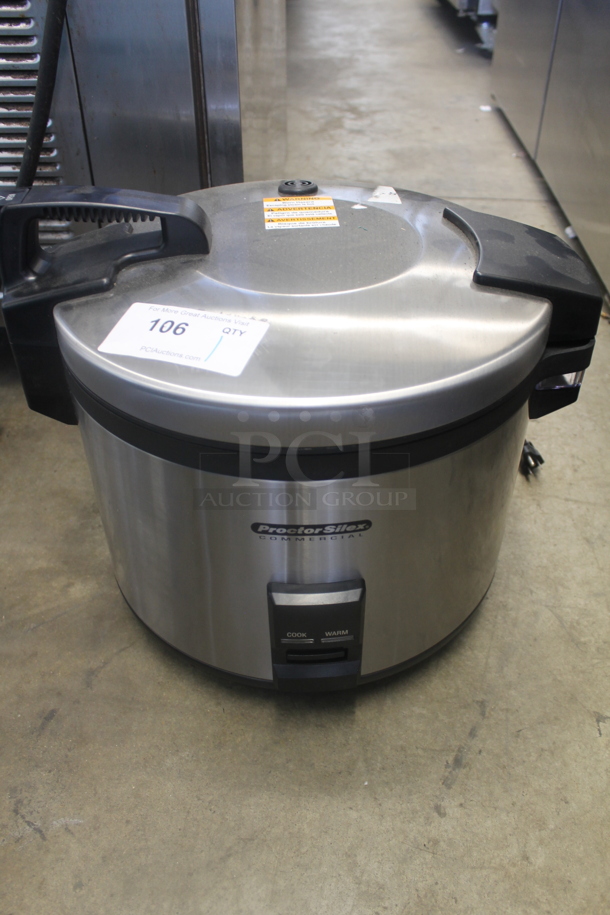 BRAND NEW SCRATCH AND DENT! Hamilton Beach 37560R Stainless Steel Commercial Countertop Rice Cooker Warmer. 120 Volts, 1 Phase. Tested and Working! - Image 1 of 5