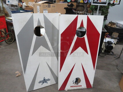 Cowboys/Redskins Wooden Cornhole Boards.