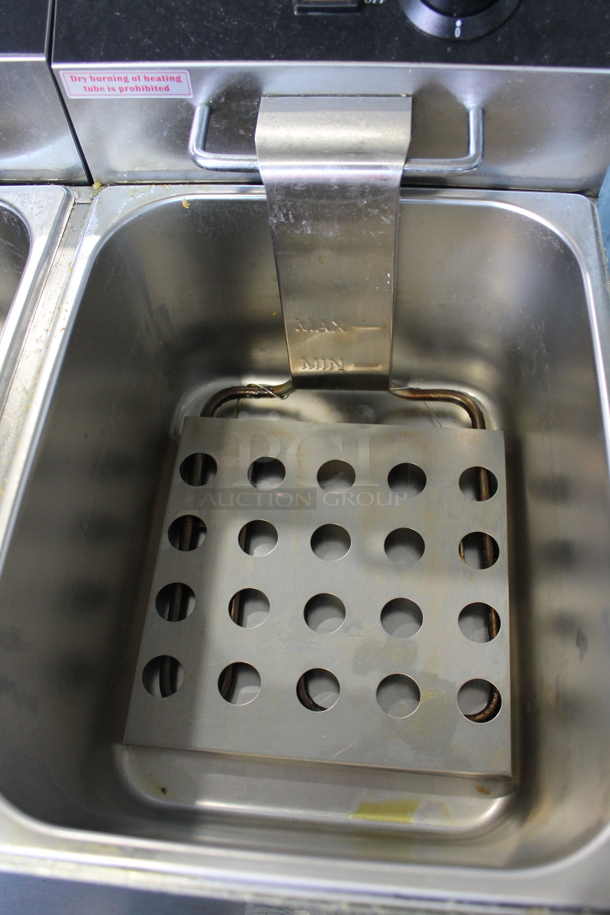 Galaxy 177EF20E Stainless Steel Commercial Countertop Electric Powered Deep Fat Fryer w/ 1 Metal Lid and 1 Metal Fry Basket. 110 Volts, 1 Phase. - Image 5 of 8