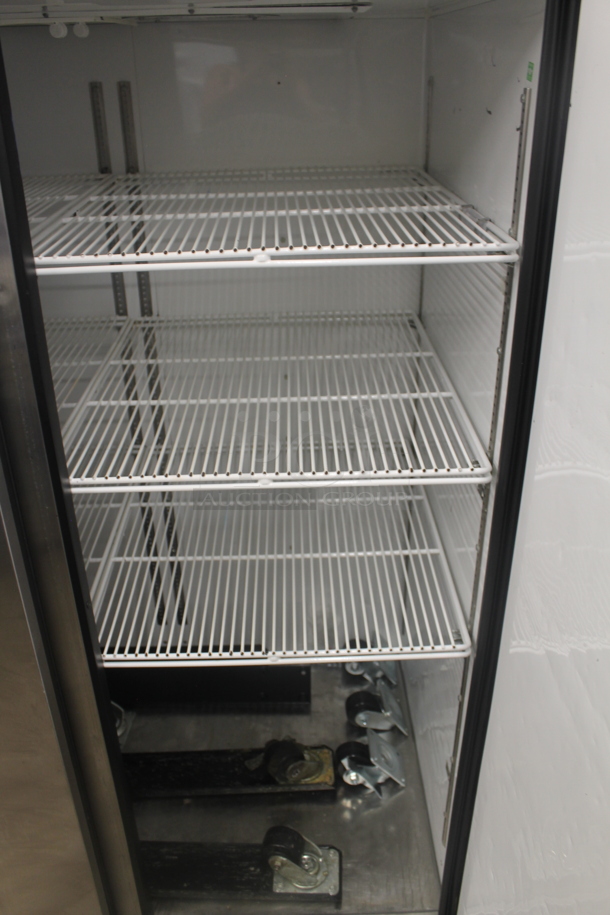 2014 True TG2R-2S ENERGY STAR Stainless Steel Commercial Two Door Reach In Cooler w/ Poly Coated Racks. Comes w/ Commercial Casters. 115 Volts, 1 Phase. Tested and Working! - Image 6 of 8