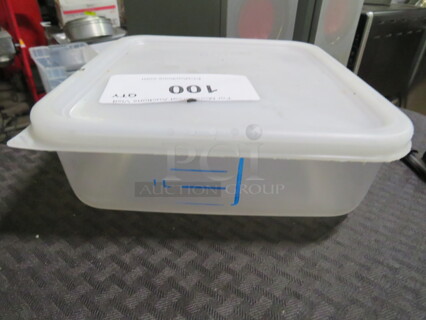 One NEW 2 Quart Food Storage Container With Lid.