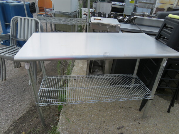 One Stainless Steel Table With A Metro Under Shelf. 49.5X24X36 - Image 1 of 1