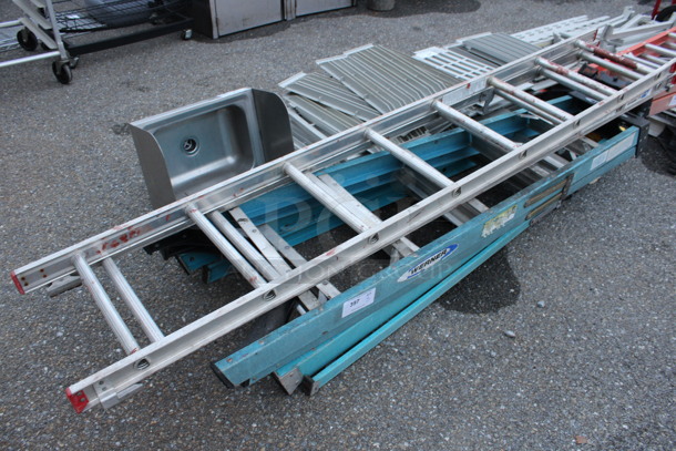 3 Ladders; All American 8-11' 200 Pound Capacity Aluminum and 2 Werner 6' 250 Pound Capacity. 3 Times Your Bid!