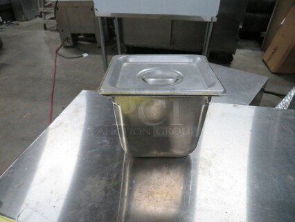 1/6 Size 6 Inch Deep Hotel Pan With Lid. 2XBID