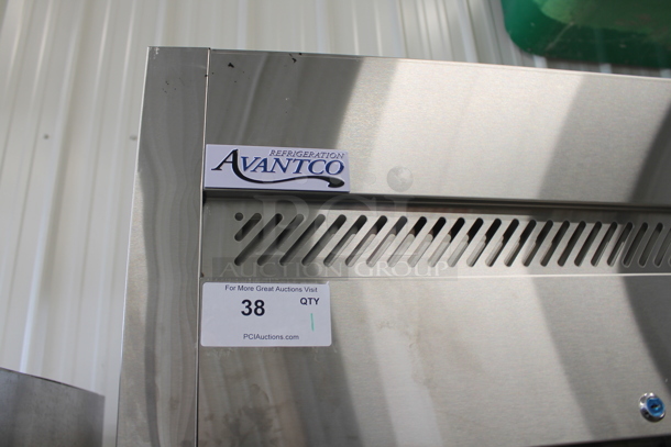 BRAND NEW SCRATCH AND DENT! 2022 Avantco 178Z2RHC Stainless Steel Commercial Two Door Reach In Cooler w/ Poly Coated Racks on Commercial Casters. 115 Volts, 1 Phase. Tested and Working! - Image 2 of 6