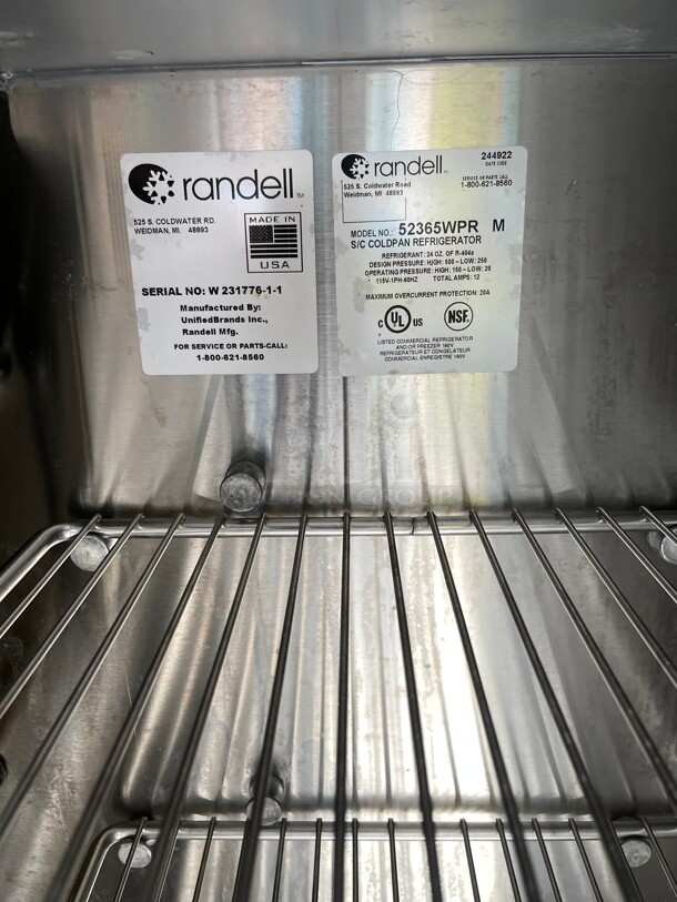New! RANDELL 52365 REFRIGERATED MEGA TOP BREADING TABLE STATION FRIED CHICKEN NSF 115 Volt Tested and Working! - Image 10 of 11