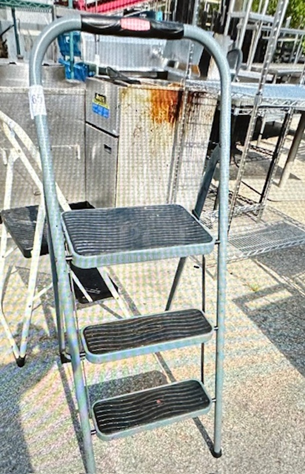 One Rubbermaid 3 Shelf Step Ladder. - Image 1 of 1