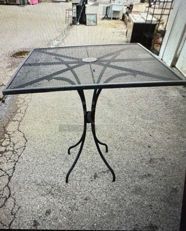 One Black Metal Bar Height Patio Table. 36X36X42 - Image 1 of 1