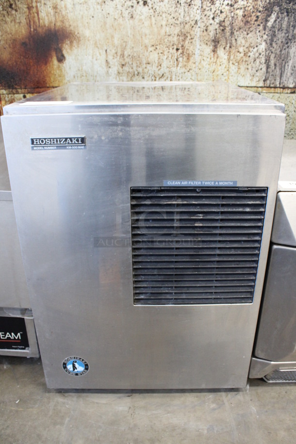 Hoshizaki Model KM-500 MAE Stainless Steel Commercial Ice Machine Head. 115-120 Volts, 1 Phase. 22x29x31