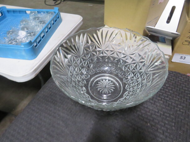 One 12X6 Cut Glass Punch Bowl. - Image 1 of 1