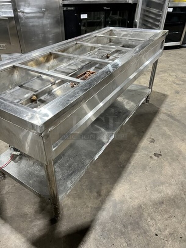 All Stainless Steel Electric Powered 5 Well Steam Table! With Underneath Shelf! On Legs!  - Image 3 of 8