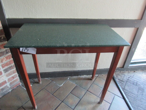 One Wooden Table With Laminate Top. 33X18X1