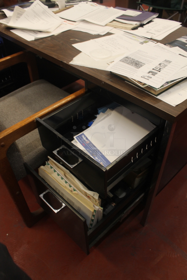 ALL ONE MONEY! Lot of Various Items Including Black Metal 5 Drawer Desk w/ Contents and Chair. BUYER MUST REMOVE. - Image 5 of 6