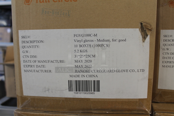 4 BRAND NEW! Cases of 10 Boxes of Medium Single Use Disposable Gloves. 4 Times Your Bid! - Image 4 of 4
