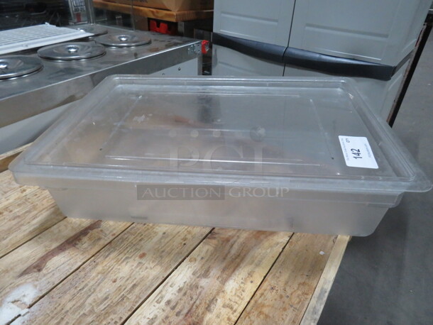 One 5 Gallon Food Storage Container With Lid.