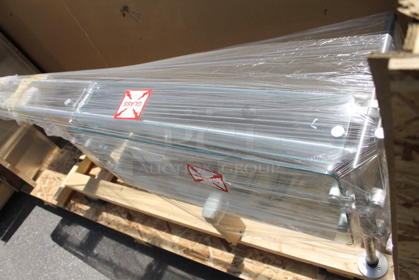 BRAND NEW IN CRATE! Metal and Glass Sneeze Guard. - Image 2 of 5