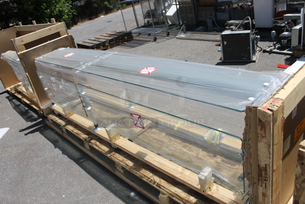 BRAND NEW IN CRATE! Metal and Glass Sneeze Guard. - Image 2 of 5