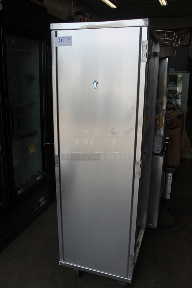 BRAND NEW SCRATCH AND DENT! 962EPC40 Metal Commercial 40 Pan End Load Enclosed Bun / Sheet Pan Transport Rack on Commercial Casters. Missing 1 Caster. - Image 1 of 4