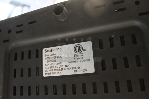 Sensio YDE902A Metal Countertop 3 Well Slow Cooker w/ Drop Ins and Lids. 120 Volts, 1 Phase. Tested and Working! - Image 11 of 11