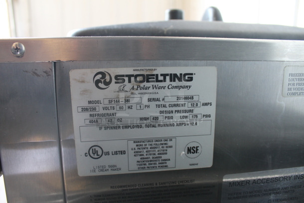 Stoelting SF144-38I Air Cooled Commercial Stainless Steel Countertop 2 Hopper Soft Serve Ice Cream/Smoothie Machine. 240 Volts, 1 Phase. - Image 6 of 6